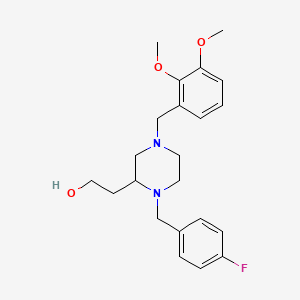 molecular formula C22H29FN2O3 B6072099 2-[4-(2,3-dimethoxybenzyl)-1-(4-fluorobenzyl)-2-piperazinyl]ethanol 