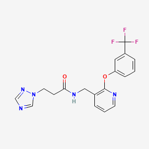 molecular formula C18H16F3N5O2 B6072104 3-(1H-1,2,4-triazol-1-yl)-N-({2-[3-(trifluoromethyl)phenoxy]-3-pyridinyl}methyl)propanamide 