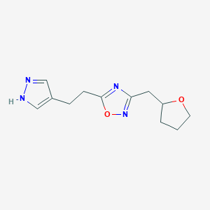 molecular formula C12H16N4O2 B6072116 5-[2-(1H-pyrazol-4-yl)ethyl]-3-(tetrahydro-2-furanylmethyl)-1,2,4-oxadiazole 