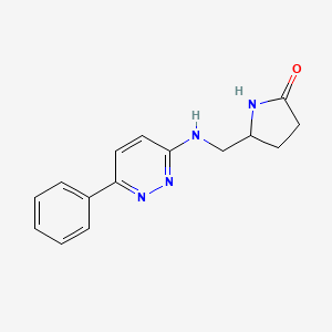 molecular formula C15H16N4O B6072122 5-{[(6-phenyl-3-pyridazinyl)amino]methyl}-2-pyrrolidinone 