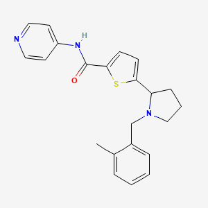 molecular formula C22H23N3OS B6072133 5-[1-(2-methylbenzyl)-2-pyrrolidinyl]-N-4-pyridinyl-2-thiophenecarboxamide 