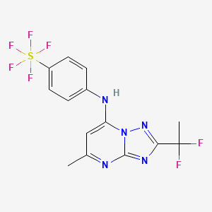 B607214 Sulfur, [4-[[2-(1,1-difluoroethyl)-5-methyl[1,2,4]triazolo[1,5-a]pyrimidin-7-yl]amino]phenyl]pentafluoro-, (OC-6-21)- CAS No. 1282041-94-4