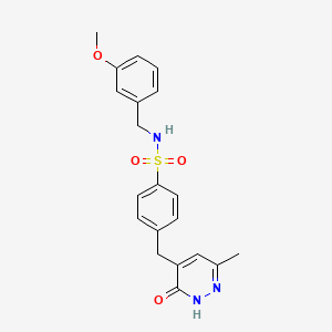 molecular formula C20H21N3O4S B6072143 N-(3-methoxybenzyl)-4-[(6-methyl-3-oxo-2,3-dihydro-4-pyridazinyl)methyl]benzenesulfonamide 