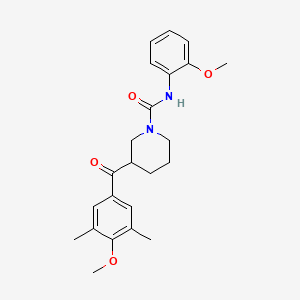 molecular formula C23H28N2O4 B6072184 3-(4-methoxy-3,5-dimethylbenzoyl)-N-(2-methoxyphenyl)-1-piperidinecarboxamide 