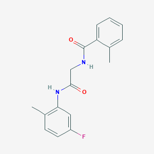 molecular formula C17H17FN2O2 B6072214 N-{2-[(5-fluoro-2-methylphenyl)amino]-2-oxoethyl}-2-methylbenzamide 