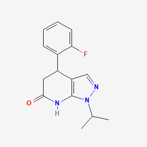molecular formula C15H16FN3O B6072215 4-(2-fluorophenyl)-1-isopropyl-1,4,5,7-tetrahydro-6H-pyrazolo[3,4-b]pyridin-6-one 