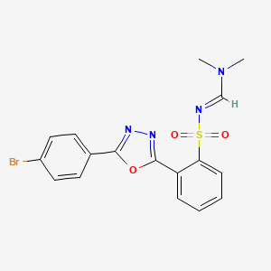 molecular formula C17H15BrN4O3S B6072218 2-[5-(4-bromophenyl)-1,3,4-oxadiazol-2-yl]-N-[(1E)-(dimethylamino)methylene]benzenesulfonamide 