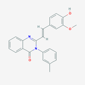 molecular formula C24H20N2O3 B6072225 2-[2-(4-hydroxy-3-methoxyphenyl)vinyl]-3-(3-methylphenyl)-4(3H)-quinazolinone 