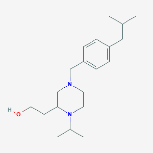 molecular formula C20H34N2O B6072232 2-[4-(4-isobutylbenzyl)-1-isopropyl-2-piperazinyl]ethanol 