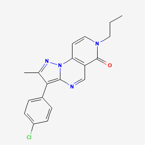 molecular formula C19H17ClN4O B6072234 3-(4-chlorophenyl)-2-methyl-7-propylpyrazolo[1,5-a]pyrido[3,4-e]pyrimidin-6(7H)-one 