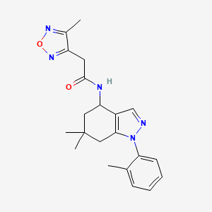 N-[6,6-dimethyl-1-(2-methylphenyl)-4,5,6,7-tetrahydro-1H-indazol-4-yl]-2-(4-methyl-1,2,5-oxadiazol-3-yl)acetamide