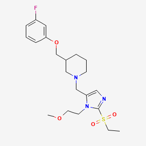 1-{[2-(ethylsulfonyl)-1-(2-methoxyethyl)-1H-imidazol-5-yl]methyl}-3-[(3-fluorophenoxy)methyl]piperidine