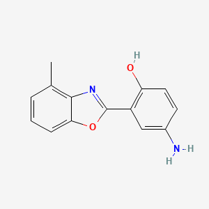 molecular formula C14H12N2O2 B6072245 4-amino-2-(4-methyl-1,3-benzoxazol-2-yl)phenol 