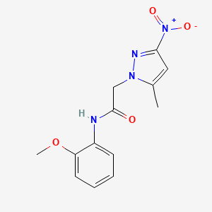 molecular formula C13H14N4O4 B6072261 N-(2-methoxyphenyl)-2-(5-methyl-3-nitro-1H-pyrazol-1-yl)acetamide 