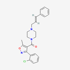 molecular formula C24H24ClN3O2 B6072288 1-{[3-(2-chlorophenyl)-5-methyl-4-isoxazolyl]carbonyl}-4-(3-phenyl-2-propen-1-yl)piperazine 