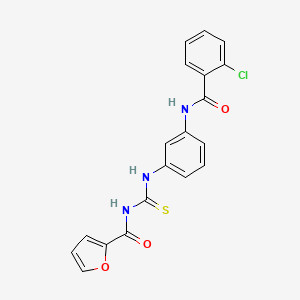 molecular formula C19H14ClN3O3S B6072297 N-[({3-[(2-chlorobenzoyl)amino]phenyl}amino)carbonothioyl]-2-furamide 