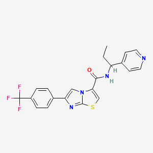 molecular formula C21H17F3N4OS B6072298 N-[1-(4-pyridinyl)propyl]-6-[4-(trifluoromethyl)phenyl]imidazo[2,1-b][1,3]thiazole-3-carboxamide 