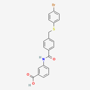 molecular formula C21H16BrNO3S B6072313 3-[(4-{[(4-bromophenyl)thio]methyl}benzoyl)amino]benzoic acid 