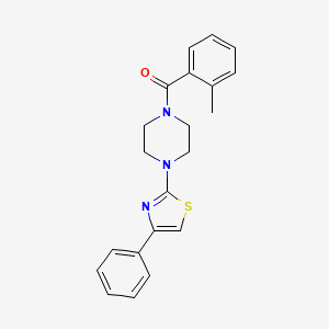 molecular formula C21H21N3OS B6072326 1-(2-methylbenzoyl)-4-(4-phenyl-1,3-thiazol-2-yl)piperazine 