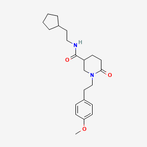molecular formula C22H32N2O3 B6072330 N-(2-cyclopentylethyl)-1-[2-(4-methoxyphenyl)ethyl]-6-oxo-3-piperidinecarboxamide 