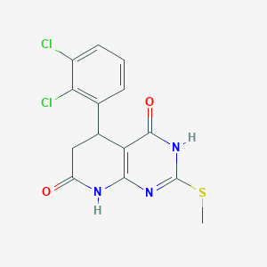 molecular formula C14H11Cl2N3O2S B6072338 5-(2,3-dichlorophenyl)-2-(methylthio)-5,8-dihydropyrido[2,3-d]pyrimidine-4,7(3H,6H)-dione 