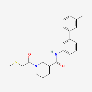 molecular formula C22H26N2O2S B6072358 N-(3'-methyl-3-biphenylyl)-1-[(methylthio)acetyl]-3-piperidinecarboxamide 