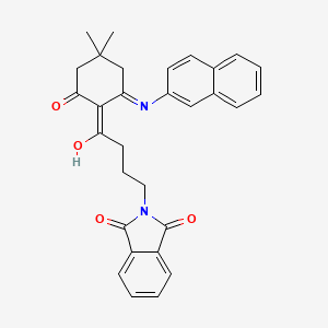 molecular formula C30H28N2O4 B6072371 2-{4-[4,4-dimethyl-2-(2-naphthylamino)-6-oxocyclohex-1-en-1-yl]-4-oxobutyl}-1H-isoindole-1,3(2H)-dione 