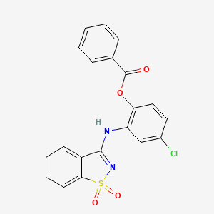 4-chloro-2-[(1,1-dioxido-1,2-benzisothiazol-3-yl)amino]phenyl benzoate