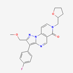 molecular formula C22H21FN4O3 B6072386 3-(4-fluorophenyl)-2-(methoxymethyl)-7-(tetrahydro-2-furanylmethyl)pyrazolo[1,5-a]pyrido[3,4-e]pyrimidin-6(7H)-one 
