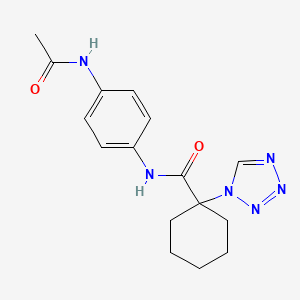 molecular formula C16H20N6O2 B6072400 N-[4-(acetylamino)phenyl]-1-(1H-tetrazol-1-yl)cyclohexanecarboxamide 