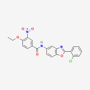 molecular formula C22H16ClN3O5 B6072401 N-[2-(2-chlorophenyl)-1,3-benzoxazol-5-yl]-4-ethoxy-3-nitrobenzamide 