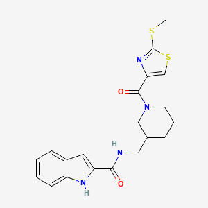 molecular formula C20H22N4O2S2 B6072413 N-[(1-{[2-(methylthio)-1,3-thiazol-4-yl]carbonyl}-3-piperidinyl)methyl]-1H-indole-2-carboxamide 