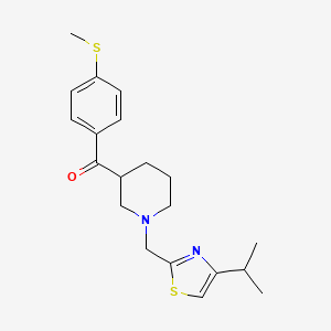 molecular formula C20H26N2OS2 B6072420 {1-[(4-isopropyl-1,3-thiazol-2-yl)methyl]-3-piperidinyl}[4-(methylthio)phenyl]methanone 