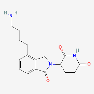 molecular formula C17H21N3O3 B607243 3-(4-(4-氨基丁基)-1-氧代异吲哚啉-2-基)哌啶-2,6-二酮 CAS No. 2093388-69-1