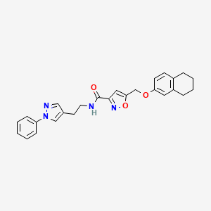 molecular formula C26H26N4O3 B6072433 N-[2-(1-phenyl-1H-pyrazol-4-yl)ethyl]-5-[(5,6,7,8-tetrahydro-2-naphthalenyloxy)methyl]-3-isoxazolecarboxamide 