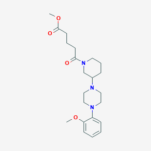 molecular formula C22H33N3O4 B6072440 methyl 5-{3-[4-(2-methoxyphenyl)-1-piperazinyl]-1-piperidinyl}-5-oxopentanoate 