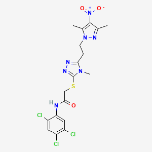 2-({5-[2-(3,5-dimethyl-4-nitro-1H-pyrazol-1-yl)ethyl]-4-methyl-4H-1,2,4-triazol-3-yl}thio)-N-(2,4,5-trichlorophenyl)acetamide