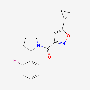 molecular formula C17H17FN2O2 B6072467 5-cyclopropyl-3-{[2-(2-fluorophenyl)-1-pyrrolidinyl]carbonyl}isoxazole 