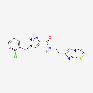 molecular formula C17H15ClN6OS B6072486 1-(2-chlorobenzyl)-N-(2-imidazo[2,1-b][1,3]thiazol-6-ylethyl)-1H-1,2,3-triazole-4-carboxamide 