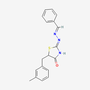 molecular formula C18H17N3OS B6072493 benzaldehyde [5-(3-methylbenzyl)-4-oxo-1,3-thiazolidin-2-ylidene]hydrazone 
