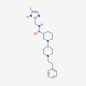 molecular formula C24H35N5O B6072494 N-[(4-methyl-1H-imidazol-2-yl)methyl]-1'-(2-phenylethyl)-1,4'-bipiperidine-3-carboxamide 