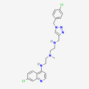 molecular formula C24H27Cl2N7 B607250 N-[[1-[(4-chlorophenyl)methyl]triazol-4-yl]methyl]-N'-[2-[(7-chloroquinolin-4-yl)amino]ethyl]-N'-methylethane-1,2-diamine CAS No. 1644388-26-0