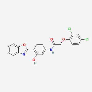 molecular formula C21H14Cl2N2O4 B6072513 N-[4-(1,3-benzoxazol-2-yl)-3-hydroxyphenyl]-2-(2,4-dichlorophenoxy)acetamide 