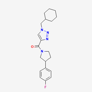 molecular formula C20H25FN4O B6072530 1-(cyclohexylmethyl)-4-{[3-(4-fluorophenyl)-1-pyrrolidinyl]carbonyl}-1H-1,2,3-triazole 