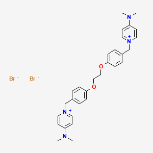 molecular formula C30H36Br2N4O2 B607254 1,1'-(((Ethane-1,2-diylbis(oxy))bis(4,1-phenylene))bis(methylene))bis(4-(dimethylamino)pyridin-1-ium) bromide CAS No. 1839150-63-8