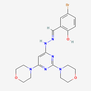 molecular formula C19H23BrN6O3 B6072540 5-bromo-2-hydroxybenzaldehyde (2,6-di-4-morpholinyl-4-pyrimidinyl)hydrazone 