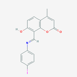 molecular formula C17H12INO3 B6072551 7-hydroxy-8-{[(4-iodophenyl)imino]methyl}-4-methyl-2H-chromen-2-one 