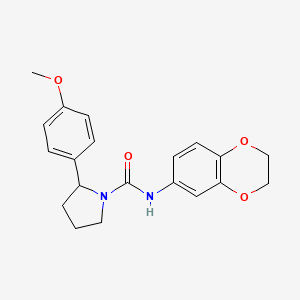 N-(2,3-dihydro-1,4-benzodioxin-6-yl)-2-(4-methoxyphenyl)-1-pyrrolidinecarboxamide