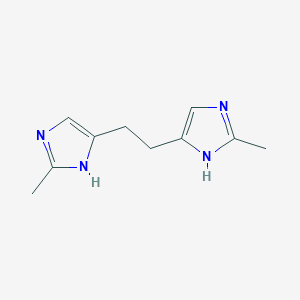 molecular formula C10H14N4 B607258 4,4'-乙烯基双(2-甲基-1H-咪唑) CAS No. 21202-53-9