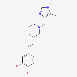 molecular formula C18H23F2N3 B6072588 3-[2-(3,4-difluorophenyl)ethyl]-1-[(4-methyl-1H-imidazol-5-yl)methyl]piperidine 
